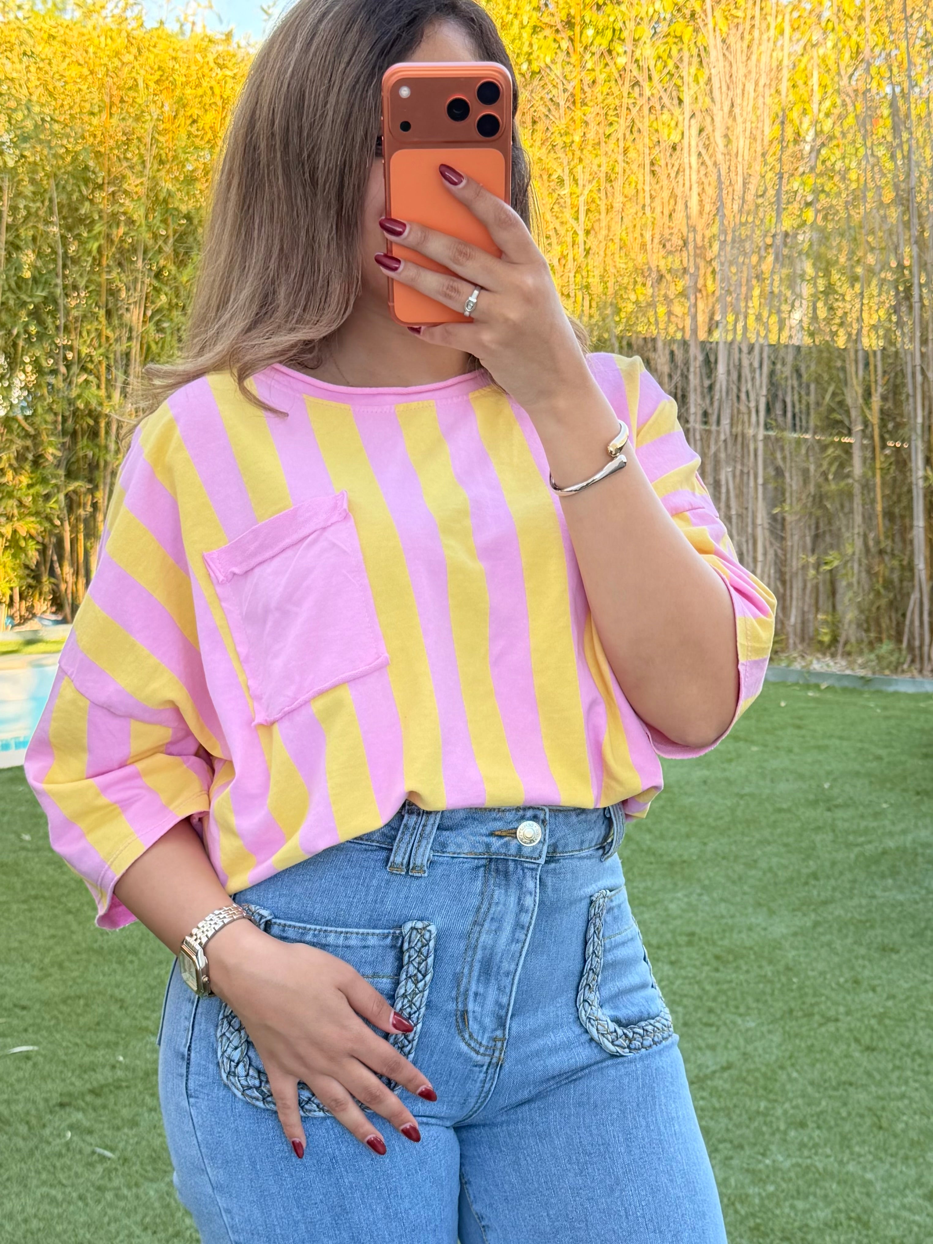 T-shirt bonbon/jaune
