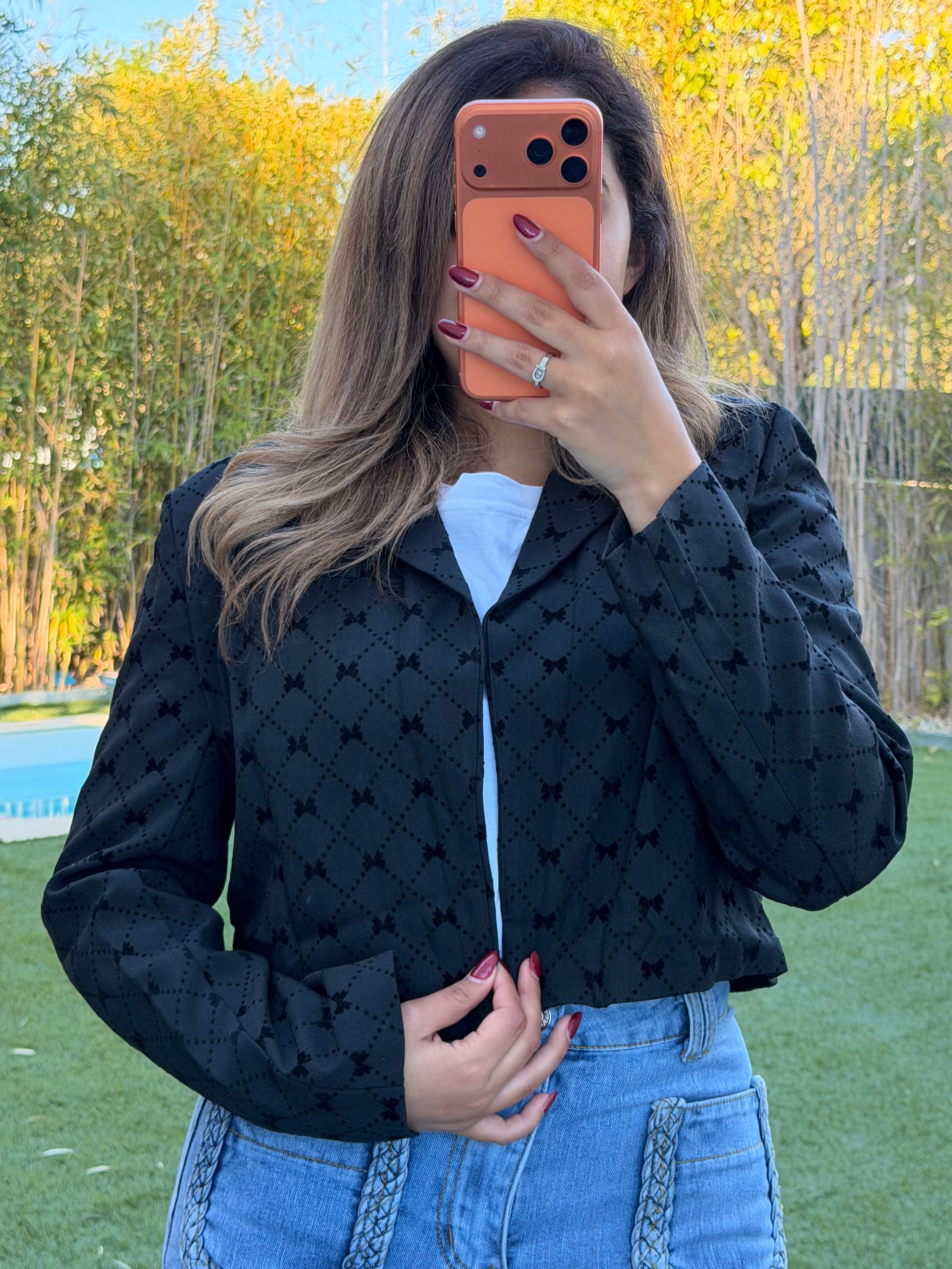 Blazer à motif géométrique noeud