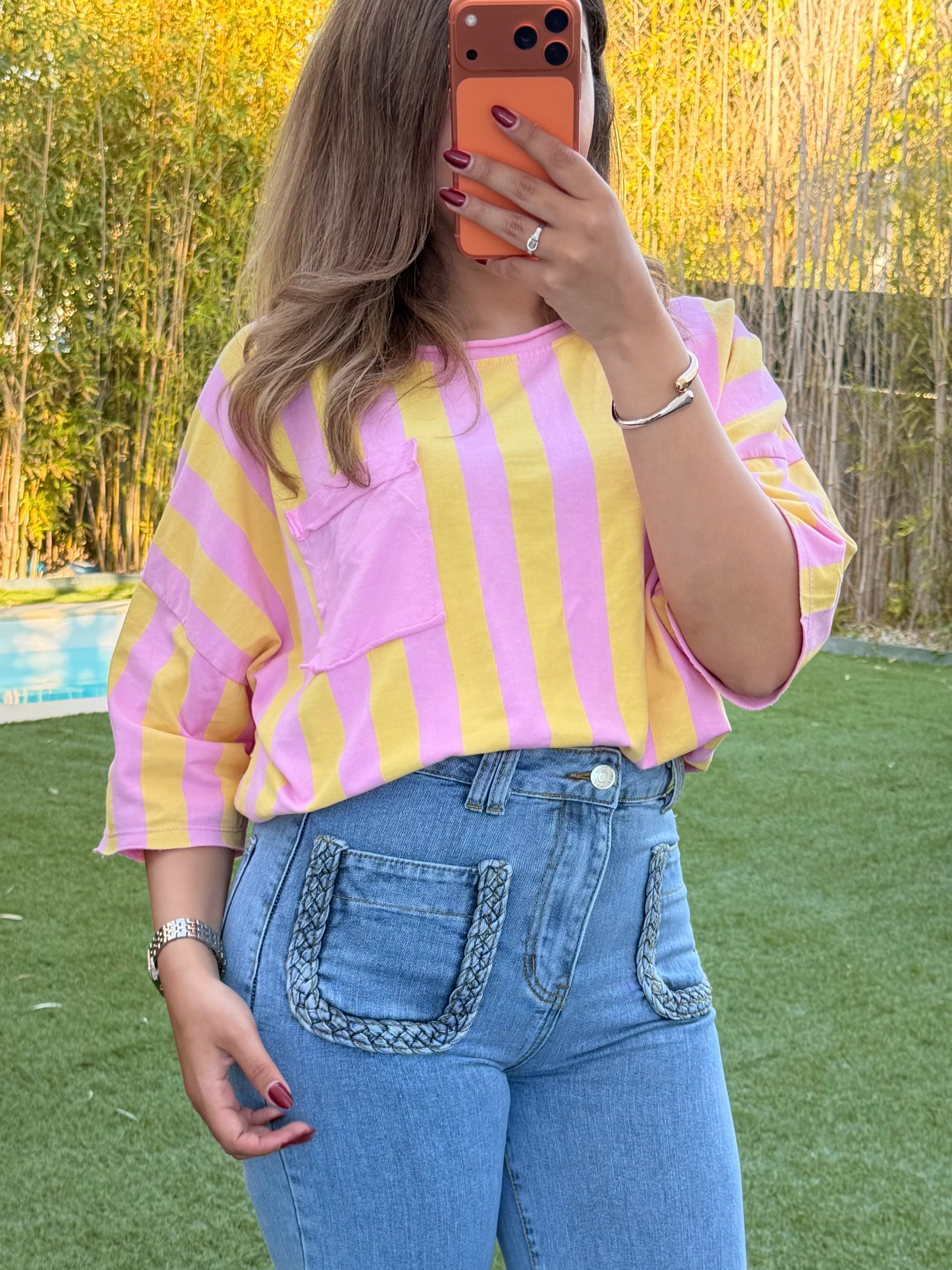 T-shirt bonbon/jaune
