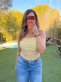 Bustier à pois jaune