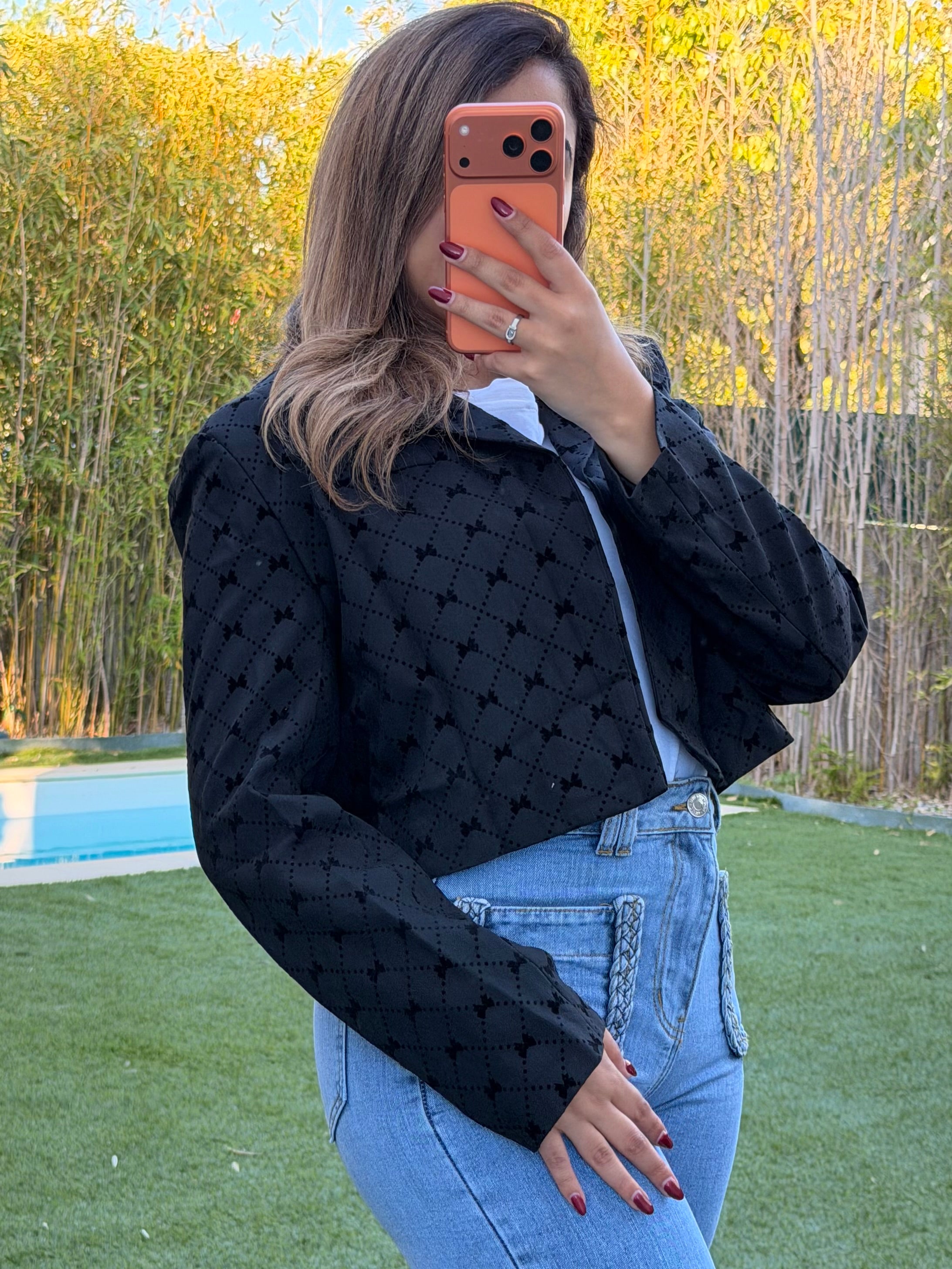 Blazer à motif géométrique noeud