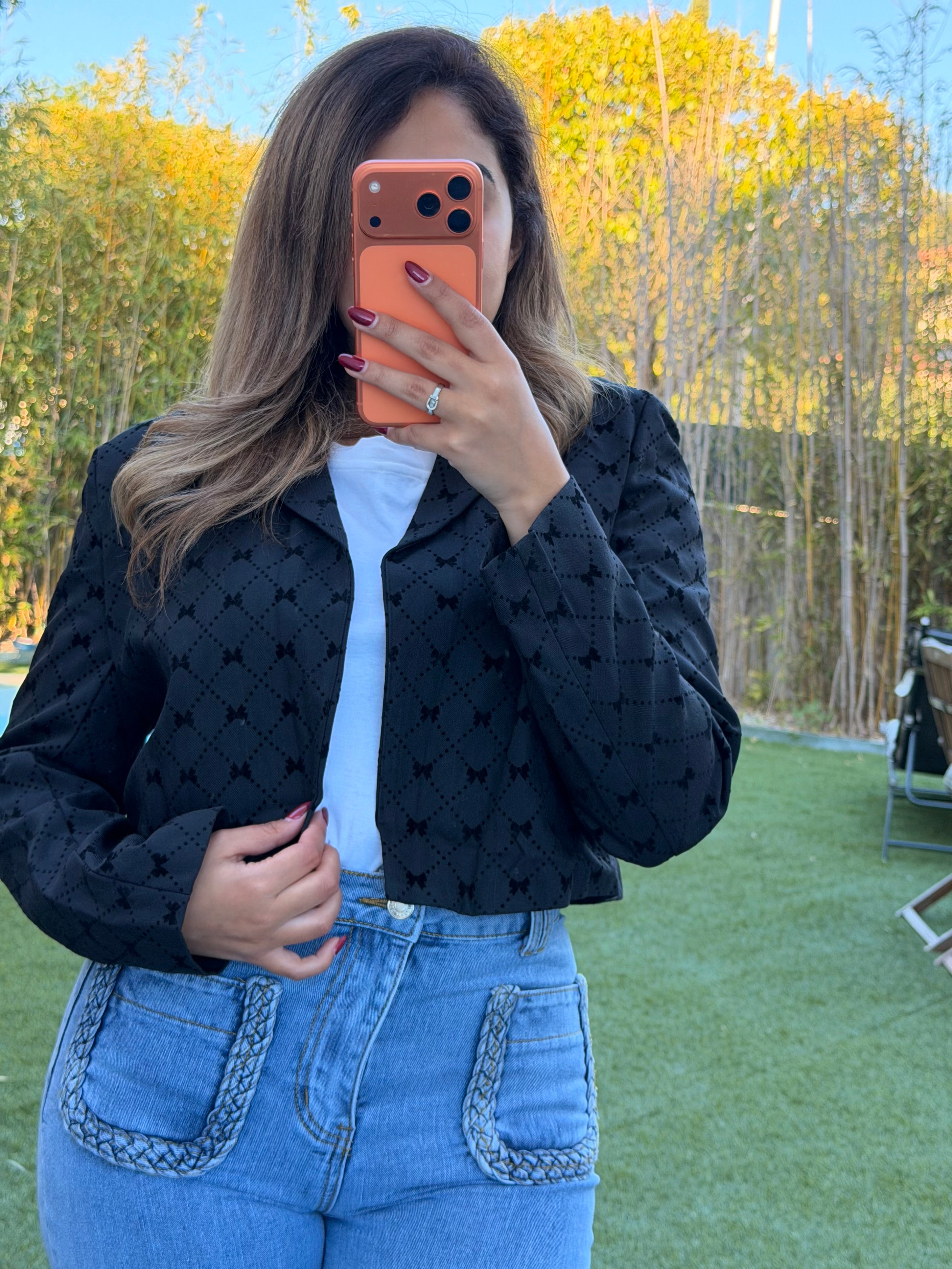 Blazer à motif géométrique noeud