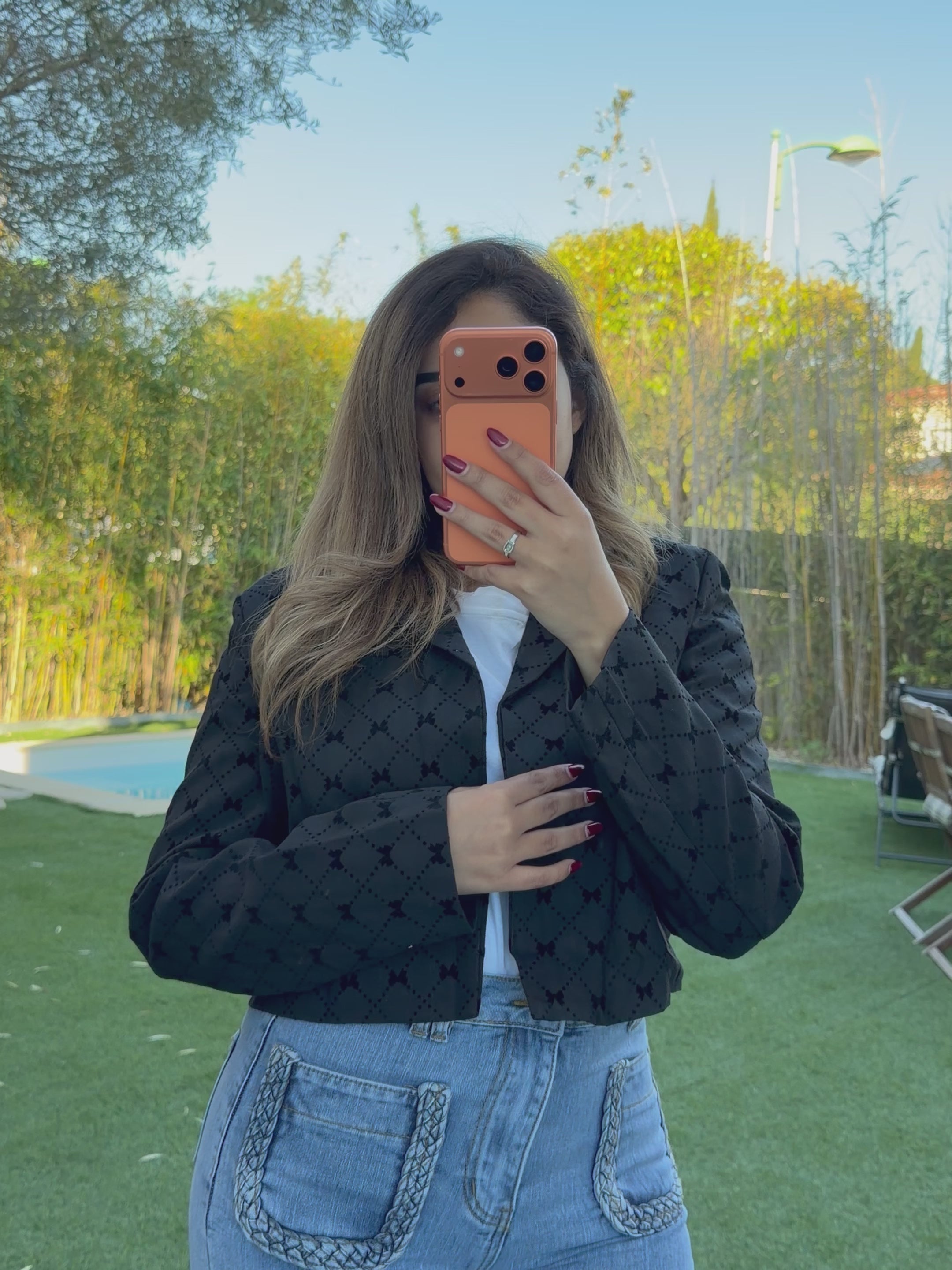 Blazer à motif géométrique noeud